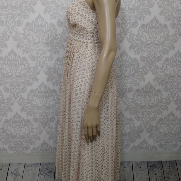 Ted Baker London Floral Glitter Silk Midi Dress Sleeveless  US Size 10 - Picture 5 of 8